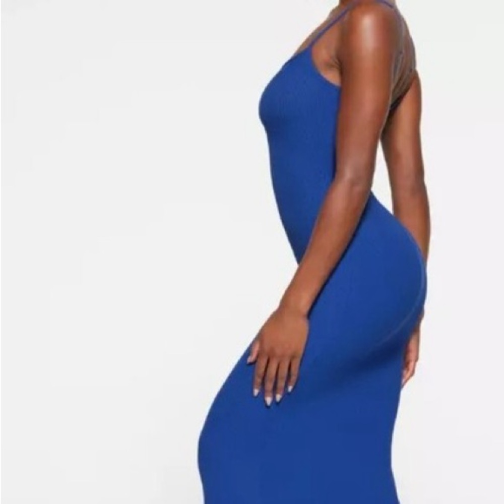 SKIMS Cobalt Blue Maxi Dress Small